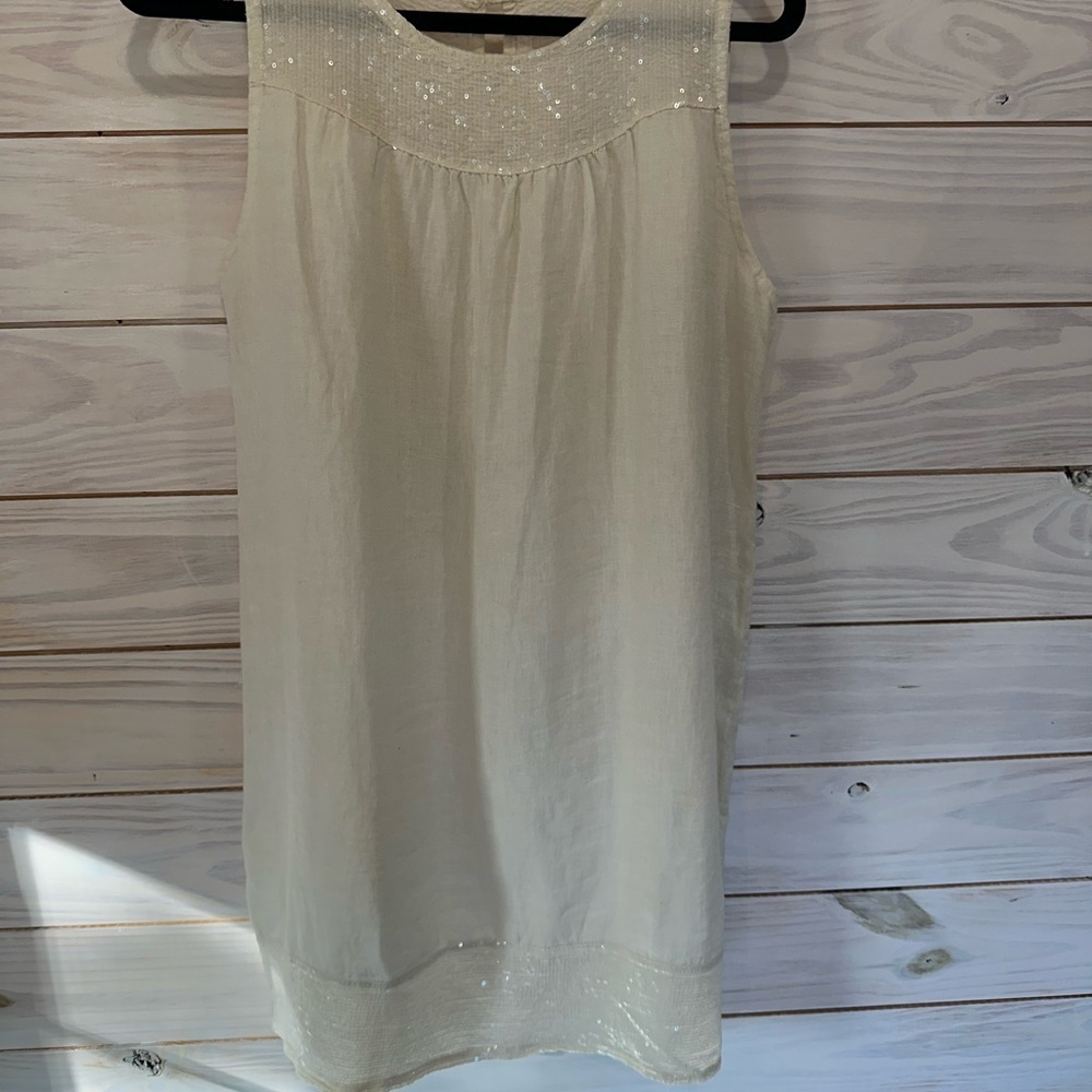 Elegant Cream Sleeveless Dress